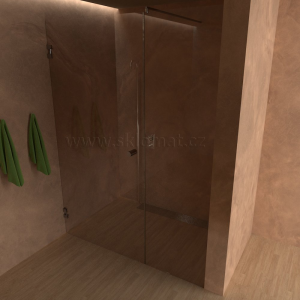 Sprchovací kút SK 03 jednokrídlové dvere do niky s pevným dielom