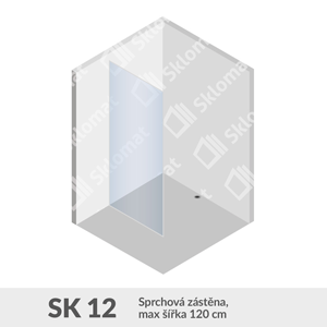 Sprchovací kút SK 12 Sprchová zástena, max šírka 120 cm