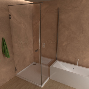 Sprchovací kút SK 07 Sprchové jednokrídlové dvere s pevným dielom