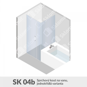 Sprchovací kút SK 04b Sprchovací kút na podlahu, jednokrídlové variant