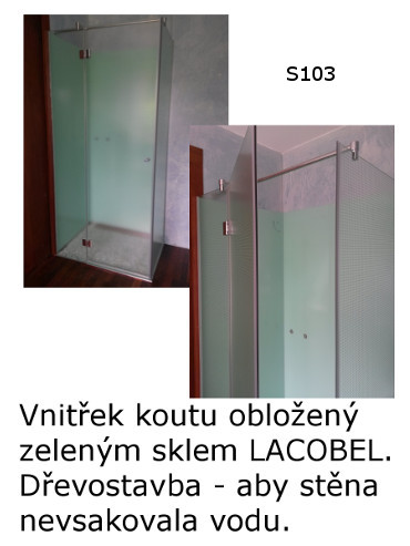 Reference skleněný sprchový kout v podkroví