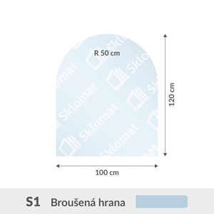 S1 sklo pod kachle 6mm 100 x 120 cm