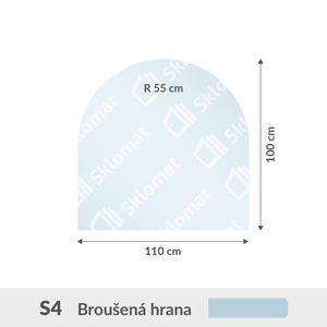 S4 sklo pod kachle 6mm 110 x 100 cm