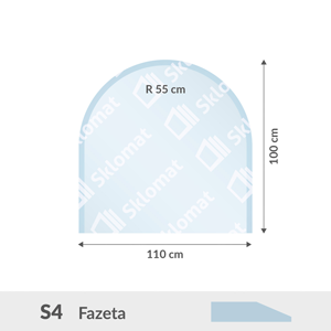 S4 sklo pod kamna 6mm 110 x 100 cm