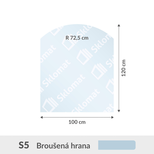 S5 sklo pod kachle 6mm 100 x 120 cm