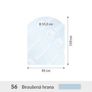 S6 sklo pod kamna 6mm 85 x 110 cm