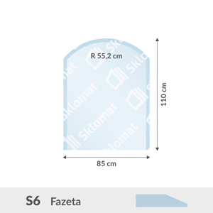 S6 sklo pod kamna 6mm 85 x 110 cm