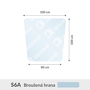 S6A sklo pod kamna 6mm 100 x 100 x 80 cm