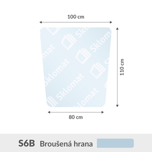 S6B sklo pod kachle 6mm 100 x 110 x 80 cm