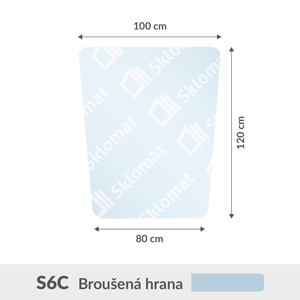 S6C sklo pod kachle 6mm 100 x 120 x 80 cm