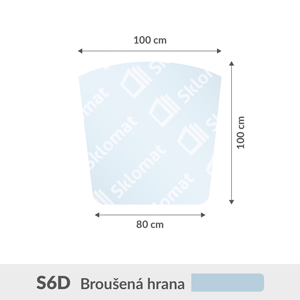 S6D sklo pod kamna 6mm 100 x 100 x 80 cm