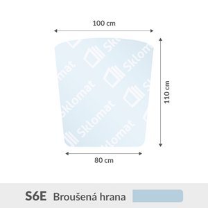 S6E sklo pod kamna 6mm 100 x 110 x 80 cm