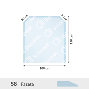 S8 sklo pod kachle 6mm 100 x 110 cm