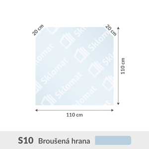 S10 sklo pod kamna 6mm 110 x 110 cm