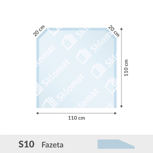 S10 sklo pod kamna 6mm 110 x 110 cm