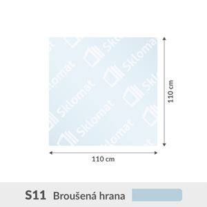 S11 sklo pod kamna 6mm 110 x 110 cm