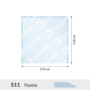 S11 sklo pod kachle 6mm 110 x 110 cm