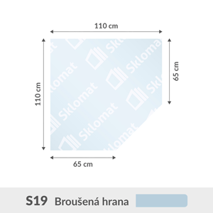 S19 sklo pod kamna 6mm 110 x 110 cm