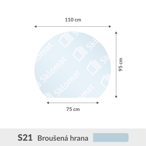 S21 sklo pod kamna 6mm 95 x 110 cm