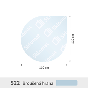 S22 sklo pod kachle 6mm 110 x 110 cm