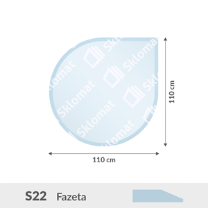 S22 sklo pod kachle 6mm 110 x 110 cm