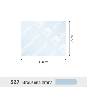 S27 sklo pod kamna 6mm 110 x 85 cm