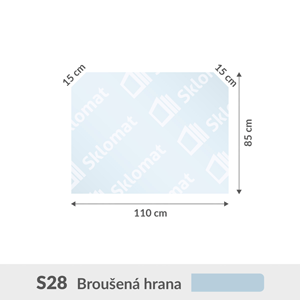 S28 sklo pod kamna 6mm 110 x 85 cm