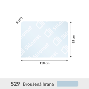 S29 sklo pod kamna 6mm 110 x 85 cm