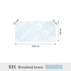 S31 sklo pod kamna 6mm 120 x 60 cm