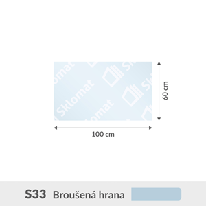 S33 sklo pod kamna 6mm 100 x 60 cm