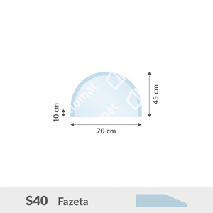 S40 sklo pod kamna 6mm 70 x 45 cm