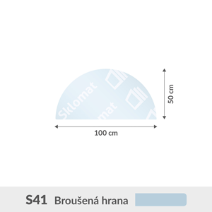 S41 sklo pod kachle 6mm 100 x 50 cm