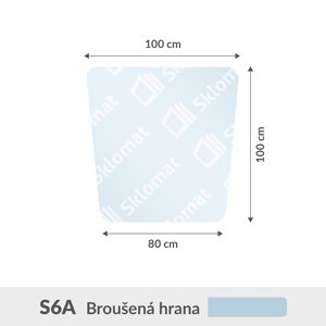 S6A sklo pod kachle 8mm 100 x 100 x 80 cm