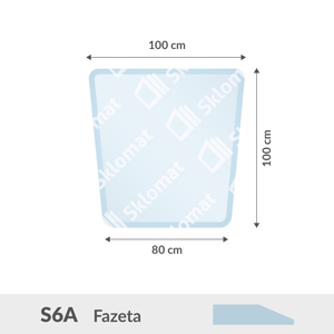 S6A sklo pod kamna 10mm 100 x 100 x 80 cm