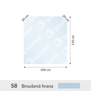 S8 sklo pod kamna 10mm 100 x 110 cm