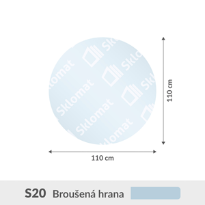 S20 sklo pod kamna 10mm 110 x 110 cm