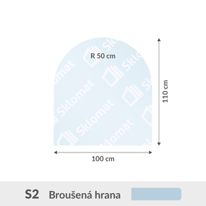 S2 sklo pod kamna 12mm 100 x 110 cm