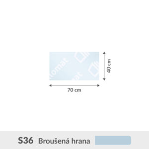 S36 sklo pod kamna 12mm 70 x 40 cm