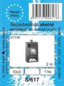 SADA - šnúra bezazbestová sklená samolepiace GT736 - 10 x 3 mm - 2 m