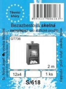 SADA - šňůra bezazbestová skelná samolepící GT736 - 12 x 4 mm - 2 m