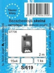 SADA - šňůra bezazbestová skelná samolepící GT736 - 15 x 4 mm - 2 m