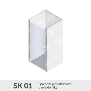 Sprchový kout SK 01 Sprchové jednokřídlé dveře do niky