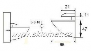 U1 - držiak skla sily 6-12mm