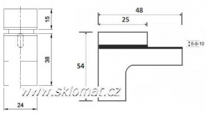 U2 - držiak skla sily 6-12mm