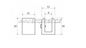 U17 - držák skla síly 6mm