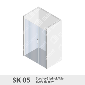 Sprchovací kút SK 05 Sprchové jednokrídlové dvere do niky
