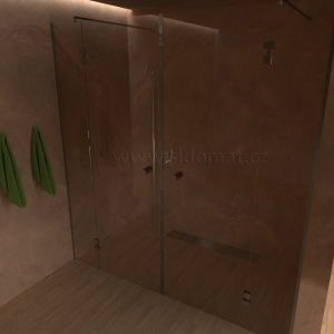 Sprchovací kút SK 06 Dvojkrídlové dvere, dva pevné diely