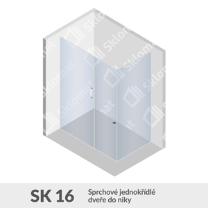 Sprchový kout SK 16 Sprchové jednokřídlé dveře do niky