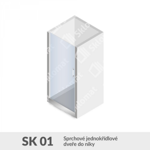 Sprchovací kút SK 01 Sprchové jednokrídlové dvere do niky