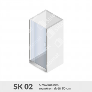 Sprchovací kút SK 02 s maximálnym rozmerom dverí 85 cm